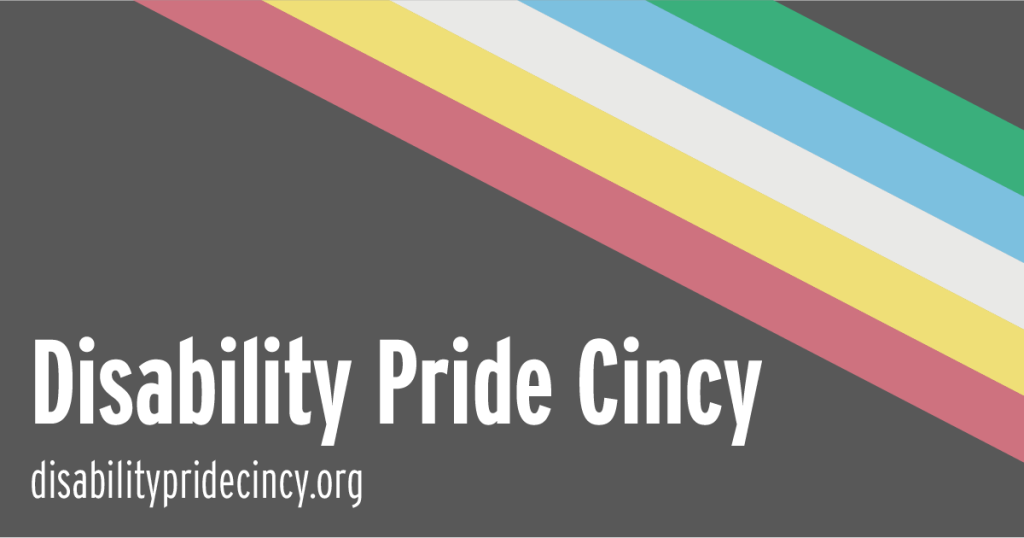 disability pride cincy with disability pride flag
